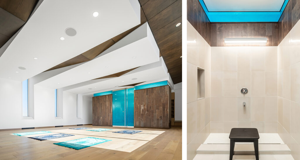 Side by side images of Gustavus' multifaith and ablution spaces.